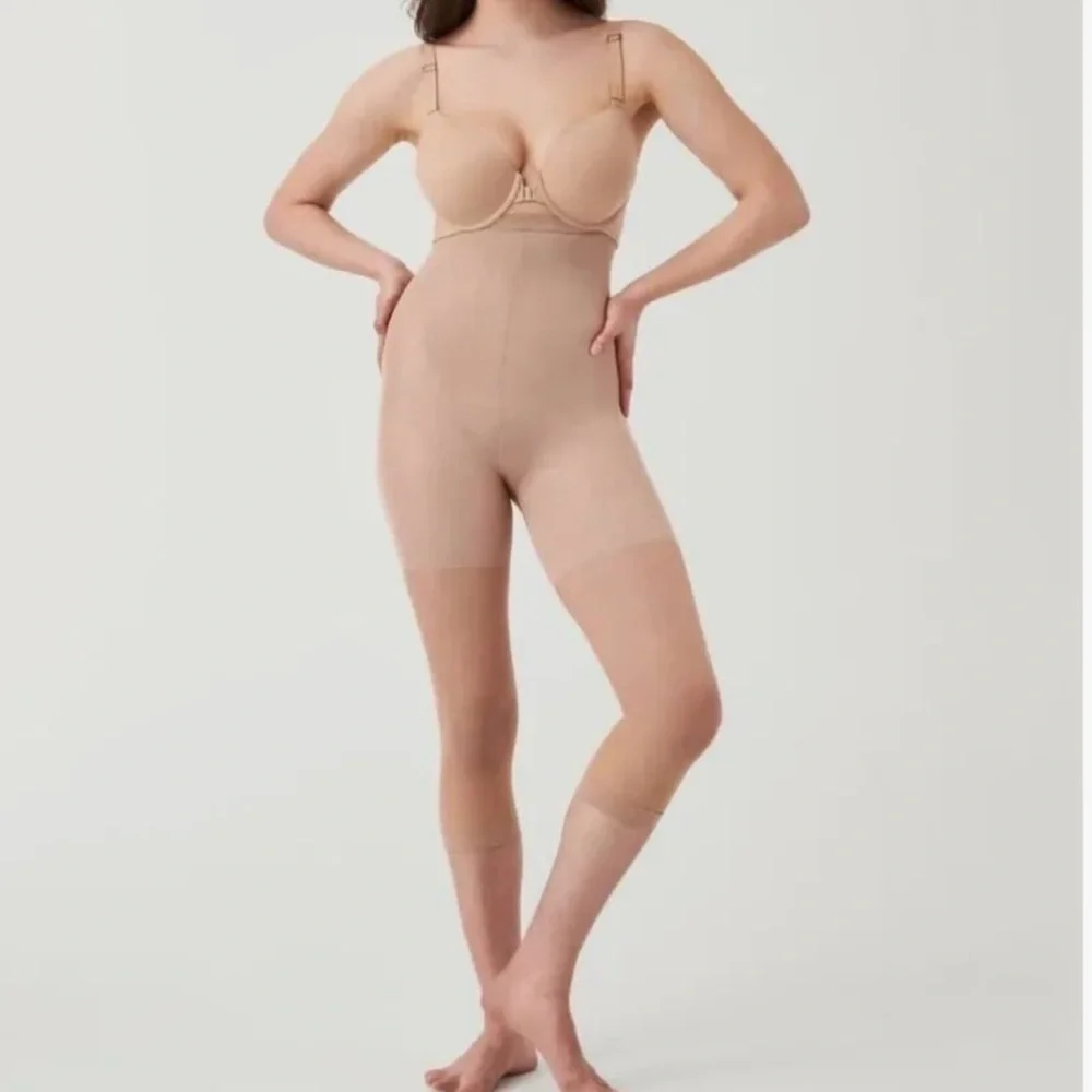 Spanx Haute Contour Nude Footless Tights size 6